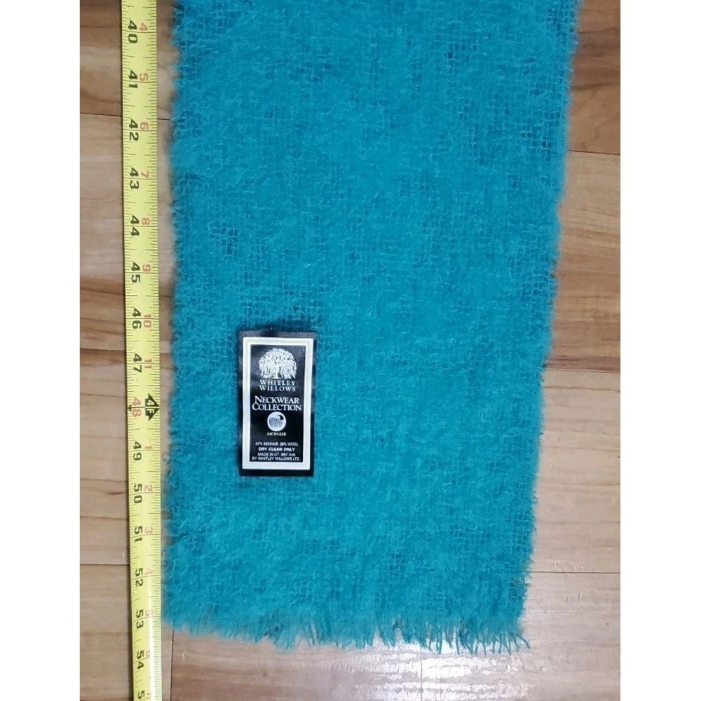 Whitley Willows Neckwear 62% Mohair 38% Wool Scarf Shawl Turquoise Blue - Picture 9 of 9